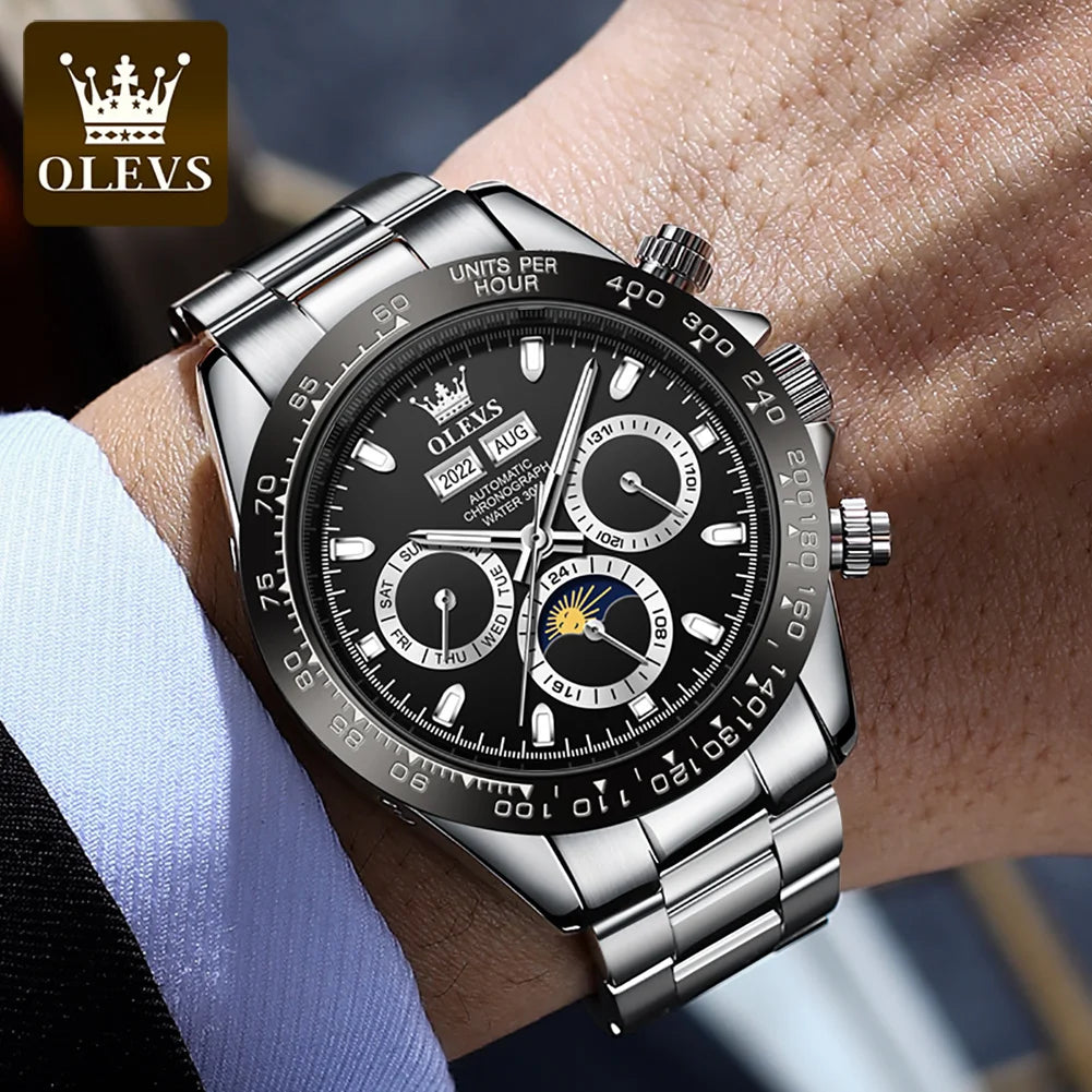 Automatic Mechanical Watch for Men TOP Brand Original Stainless Steel Luminous Waterproof Date Man Wrist Watch Luxury Set