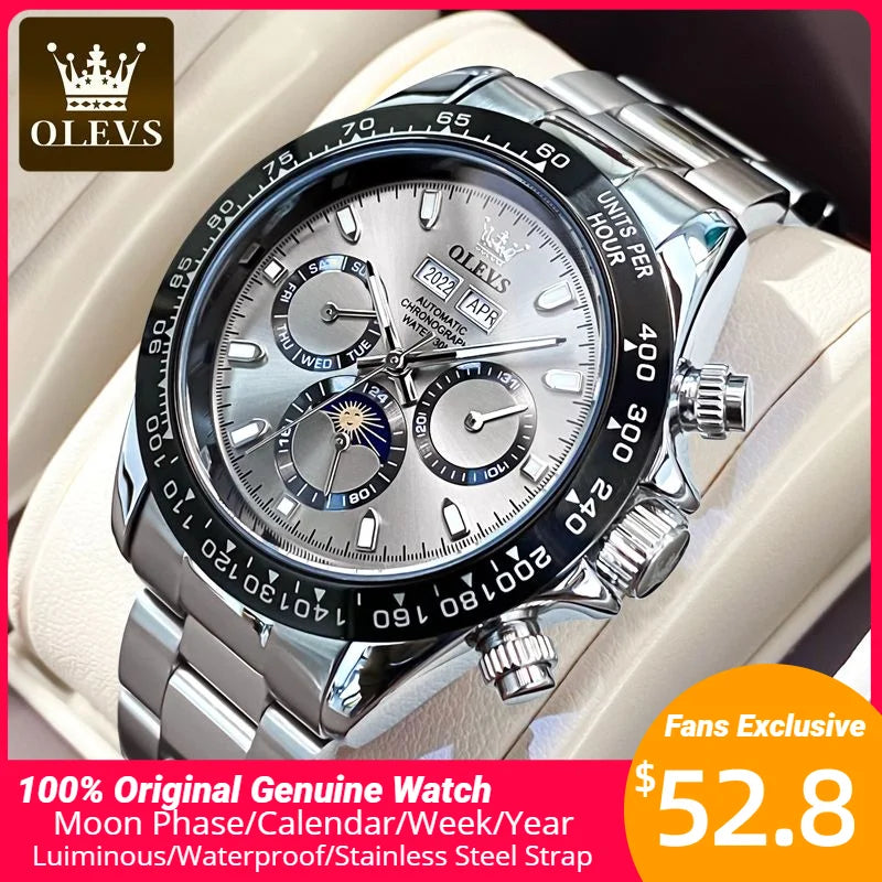 Automatic Mechanical Watch for Men TOP Brand Original Stainless Steel Luminous Waterproof Date Man Wrist Watch Luxury Set