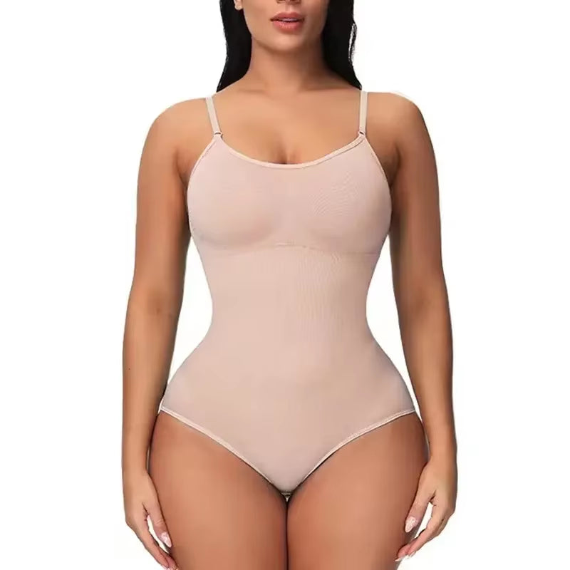 1 Piece Solid Seamless Shaping Shapewear Bodysuit, Tummy Control Butt Lifting Slimmer Body Shaper, Women'S Underwear & Shapewear